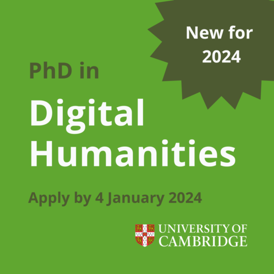 CDH launches new PhD in Digital Humanities